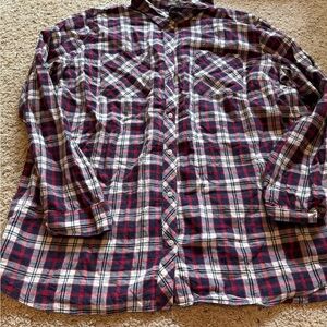 Eddie Bauer Plaid Button-Down Shirt - Red, Black, White